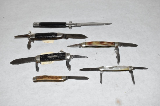Six Folding Blade Pocket Knives