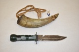 Black Powder Horn & Hunting Knife