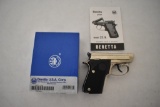 Gun. Beretta Model 21a Nickel 22 LR cal Pistol