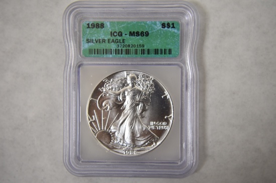 American Eagle Silver Dollar-1988