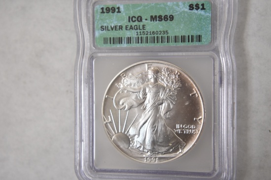 American Eagle Silver Dollar-1991