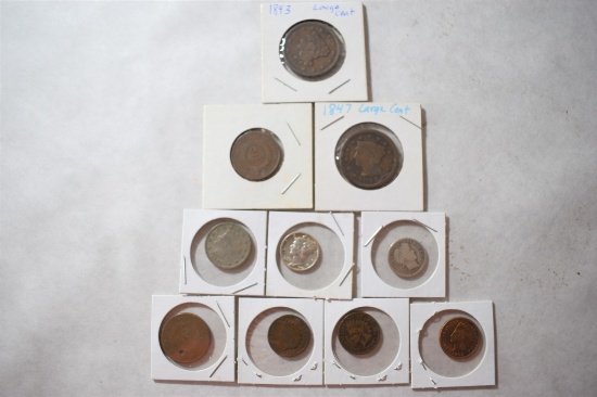 Large Cents, Indian Heads, NIckle, Dimes & More.