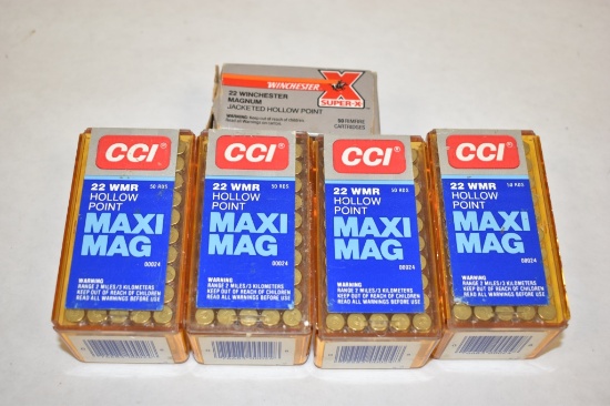 Ammo. 22 WMR 200 Rds & Win Mag. 50 Rds.