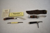 Three Folding  & One Fixed Blade Knives.