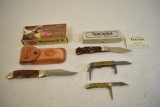 Four Folding Blade Knives.