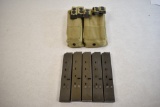 Five 9 MM 25 Rd Magazines & Magazine Pouches