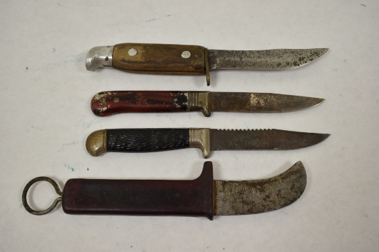 Four Fixed Blade Knives.