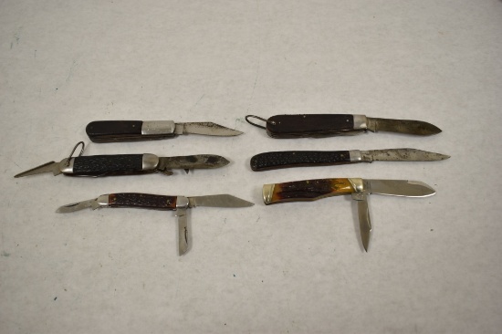 Six Folding Blade Pocket Knives.