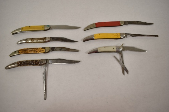 Seven Folding Blade Fish Knives.