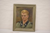 German. WWII German Soldier Oil Painting
