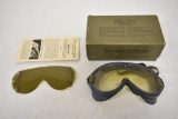 WW2 M-1944 Googles w Green Plastic Polarizing Lenses & Box