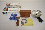 Vintage ARGUS C-3 35mm Camera with Flash & Blue Dot Flash Bulbs