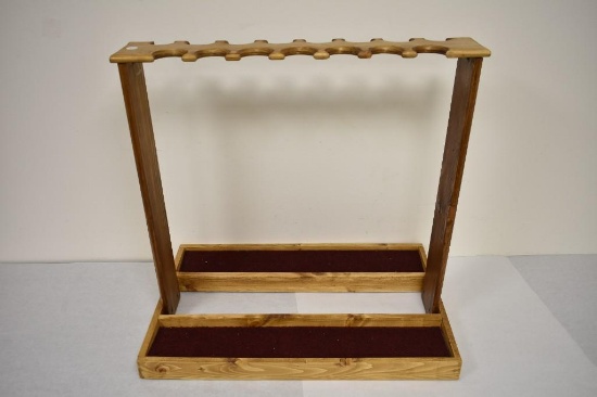 Wooden Gun Rack Holds Fifteen Long Guns | Guns & Military Artifacts Gun ...