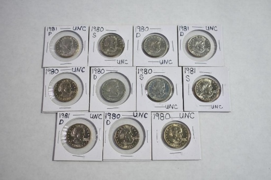Assorted 1980 & 1981 Susan B Anthony Dollars (See Details)