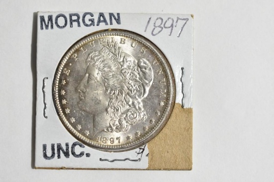 1897 Uncirculated Morgan Silver Dollar Coin