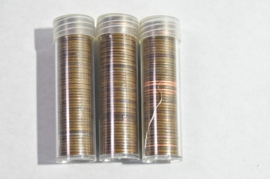 3 Rolls Wheat Pennies Assorted dates Includes Steel & More