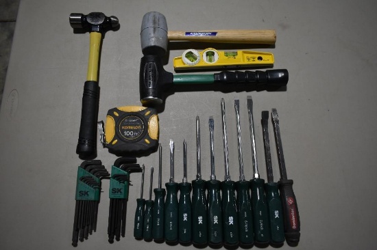 Assorted SK Hand Tools - Hammers, Screwdriver Set, Allen Wrenches & more