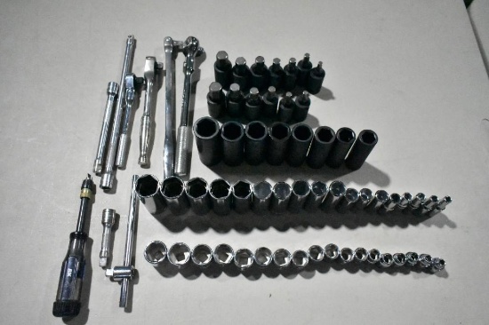 Assorted Wright Brand Sockets Ratchets Allen Sockets