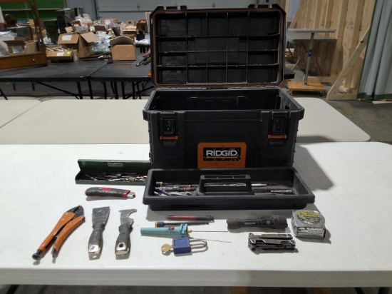 Rigid Brand Tool Box with Assorted Tools