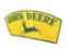 Circa late large 1940s John Deere single-sided dealership sign with four-legged deer logo.