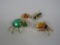 Lot of four Swarovski Crystal Tropical Paradise Collection sterling silver gold plated bugs.