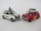 1967 Morris Mini Police and a 1967 Morris Mini Cooper Rally. Both made by Franklin Mint 1:24 diecast