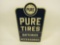 Highly desirable 1940s NOS Pure Tires-Batteries-Accessories single-sided tin service station sign.