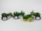 Lot of 4 John Deere Danbury Mint scale model diecast tractor clocks.