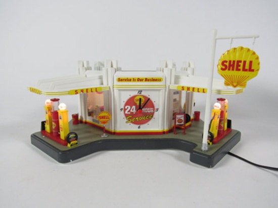 The Shell Service Station Clock Danbury Mint light-up station.