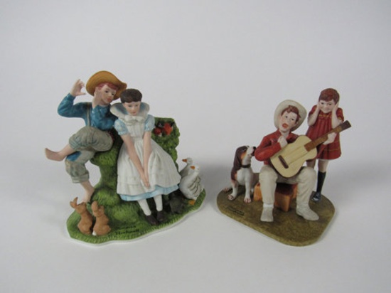 Lot of two Danbury Mint -Normal Rockwell porcelain figurines.