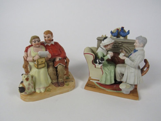 Lot of two Danbury Mint -Normal Rockwell porcelain figurines.