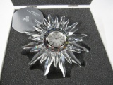 Swarovski Crystal Solar Table Clock #7481 with box and coa.