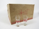 Fantastic 72 NOS circa 1950s-60s Stag Beer tavern beer glasses still in the original shipping box.