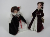 Lot of two Franklin Mint porcelain heirloom dolls. Faces are hand painted