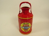 Perfectly restored 1930s Chevrolet service department multi-fluid gas/oil can with handle.