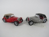 Lot of two 1948 MG TC Roadsters LE Franklin Mint 1:24 scale diecast model cars.