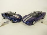 2004 Corvette Z06 and 1 200 Corvette Platinum Power LE Franklin Mint 1:24 scale die-cast model car.