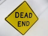 NOS Dead End metal highway road sign.