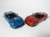 2006 Corvette Z06 LE and a 2009 Corvette ZR1 Franklin Mint 1:24 scale cars.