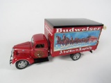 1930s Budweiser Christmas Truck die cast scale model still in the original box.