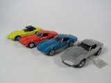 Lot of four Franklin Mint 1:24 scale diecast model Corvettes.