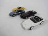 4 - Chevrolet Corvettes Franklin Mint 1:24 scale diecast models.