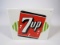 NOS 1950s 7-up Soda single-sided porcelain sign with logo.