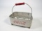 Choice 1930s Drink Coca-Cola aluminum six-pack carrier with wooden handle.