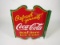 Good-looking 1930s Coca-Cola Refresh Yourself Sold Here Ice Cold double-sided porcelain sign.