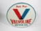 Fabulous NOS 1960 Valvoline Motor Oil double-sided tin automotive garage sign. Clean! Clean! Clean!
