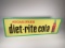 NOS large 1950s Diet Rite Cola single-sided embossed tin sign with bottle graphic.