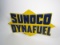 Reproduction - Sunoco Dyna-Fuel single-sided die-cut porcelain sign.