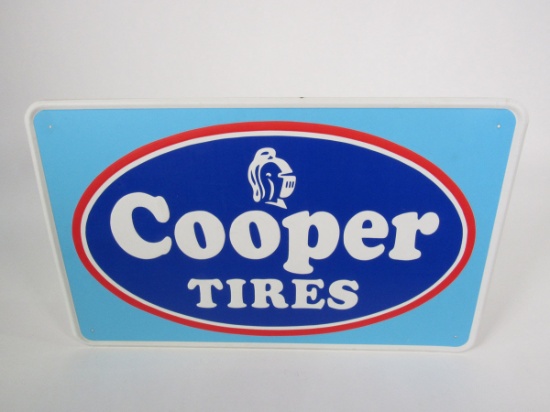 Choice Cooper Tires single-sided embossed tin sign with Knight logo. Great colors!