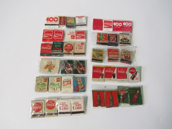 Large lot of vintage 41 vintage matchbooks 1930s-80s for Coca-Cola, 7-up, Life Savers, Wrigley's etc